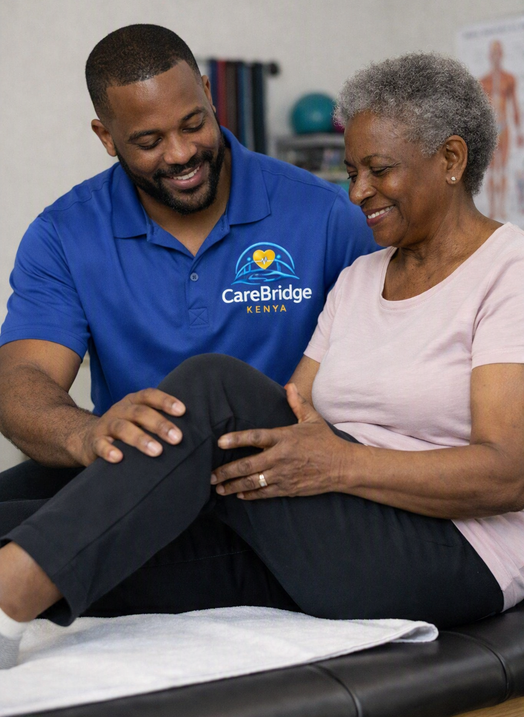 CareBridge caregiver supporting an older woman